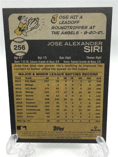 Jose Siri 256 Prices Rookie 2022 Topps Heritage Baseball Cards