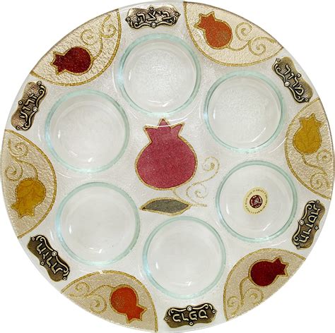 Amazon Majestic Giftware Glass Passover Seder Plate LASEP6 12