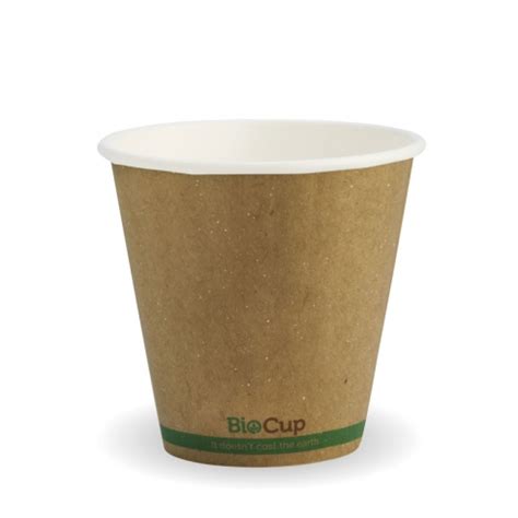 Oz Compostable Double Wall Hot Drinking Cup Kraft Brown PERTH MEGAPLAS