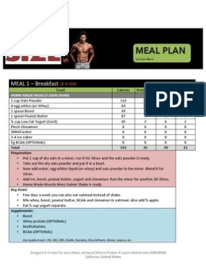 Danielle S Bikini Competition Meal Plan Pdf Food And Drink Cuisine