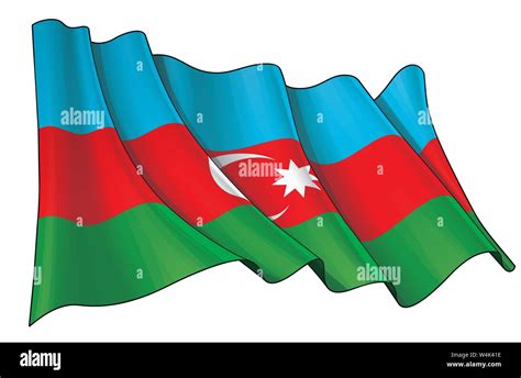 Ilustraci N Vectorial De Agitar La Bandera De Azerbaiy N Todos Los