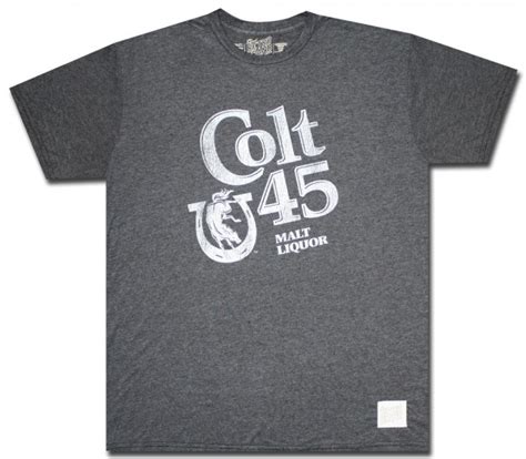 Colt 45 Malt Liquor T Shirt Charcoal Comfort Officially Licensed