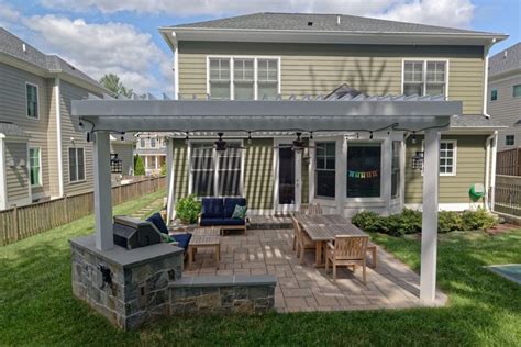 Bethesda Equinox Adjustable Louvered Roof Patio And Grill Station