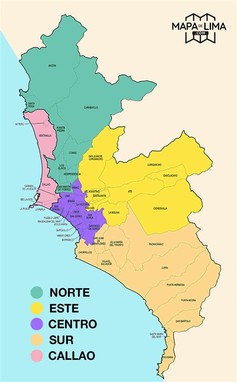 Mapa De Las Regiones De La Provincia De Lima