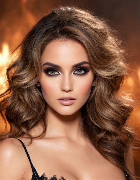 A Glamorous Woman With Tousled Hair And Smoky Eye Makeup Sevenart