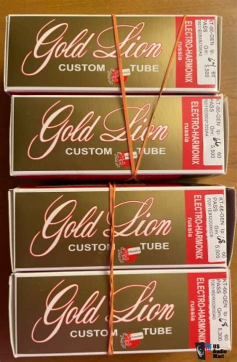 Two Matched Pairs Gold Lion KT66 Tubes For Sale US Audio Mart