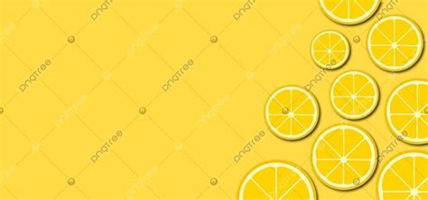 Sliced Lemons Are Arranged On A Yellow Background