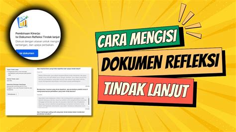 CARA MENGISI DOKUMEN REFLEKSI TINDAK LANJUT DI PMM ISI DOKUMEN