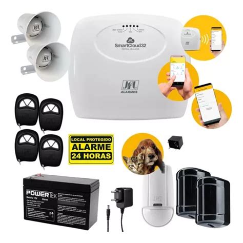 Kit Alarme Jfl Wifi C Sensores Infra Barreira E 2 Sirenes Frete grátis