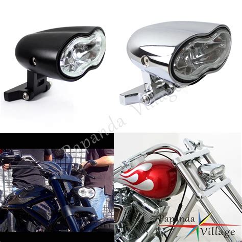 Papanda Motorcycle Double Headlight Custom Wave Billet Halogen Twin