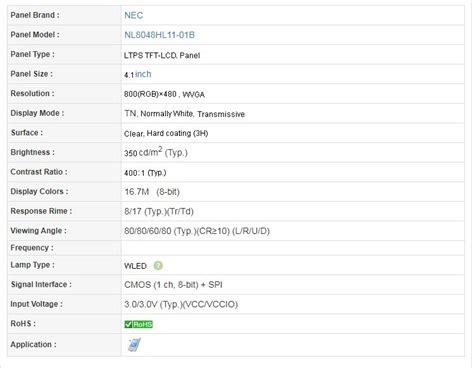 Abctay NL8048HL11 01B NEC 4 1 Inch LTPS TFT LCD Panel Abctay NL8048HL11