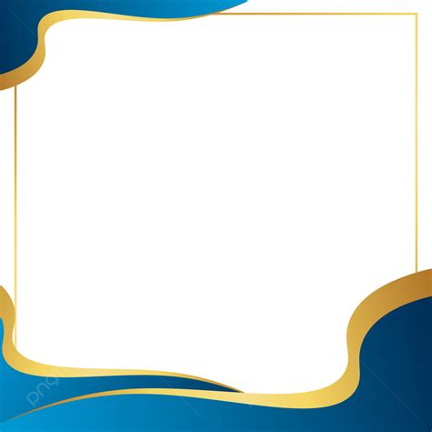 Linha De Ouro Fundo Azul Certificado Borda Quadro Clipart Png Borda