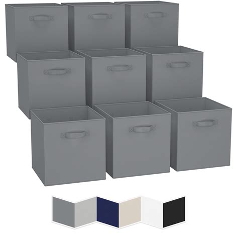 NEATERIZE 13x13 Large Storage Cubes Set Of 9 Fabric Storage Bins