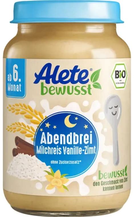 Alete Bio Abendbrei Milchreis Vanille Zimt G Piccantino