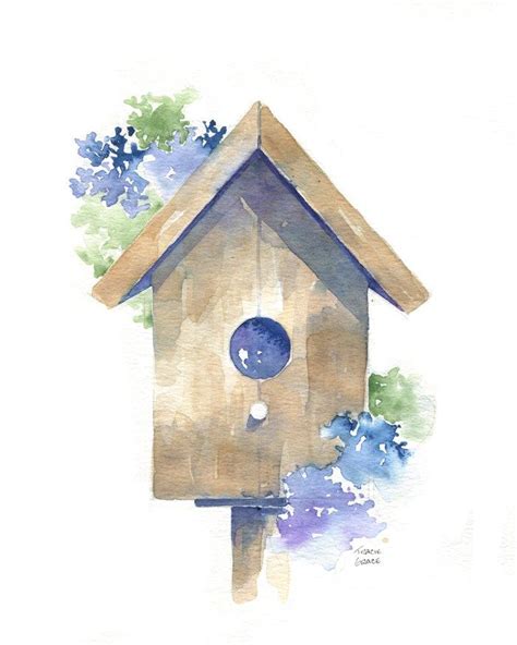 Birdhouse Web Watercolor Painting Techniques Watercolor Art