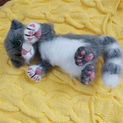 Stuffed animal realistic cat plush soft fluffy cat like real | Inspire