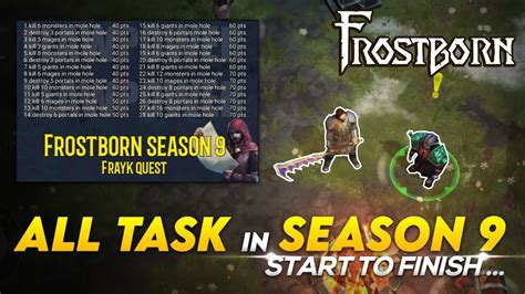 Every Task Of Season 9 In Frostborn You Can Do This YouTube