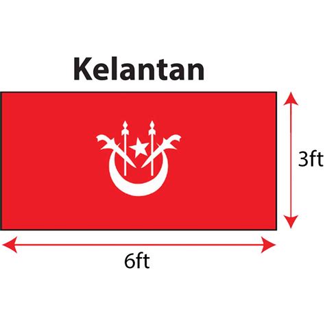 Kelantan Flag 3x6ft (Woolen), Bendera Negeri Kelantan 3x6ft, Woolen ...