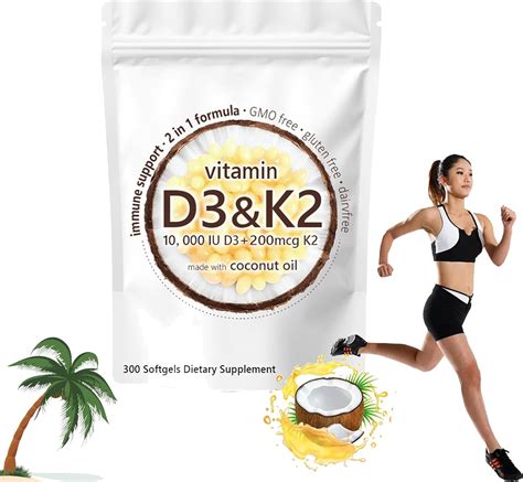 Nosbei Vitamin D3 K2 2 In 1 Vitamin D3 K2 Supplement