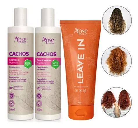 Kit Shampoo E Condicionador Home Care Apse Cachos E Leave in Frete grátis