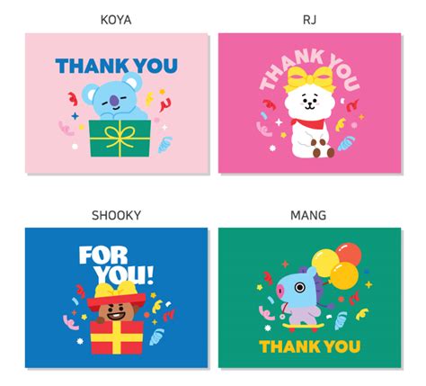 bt21 official thank you post card set – k-cutiestar