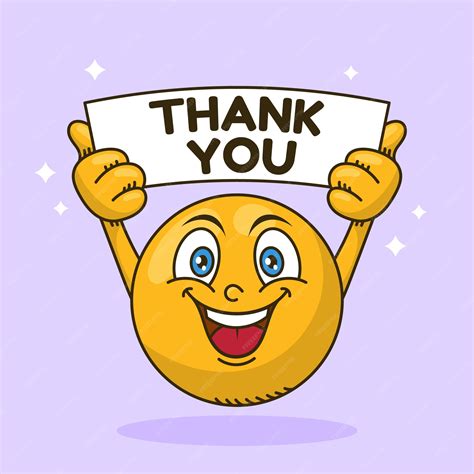 Thank You Emoji Illustration Premium Vector