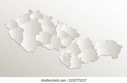 Czechoslovakia Map Infographics Flat Design Colors Stock Illustration