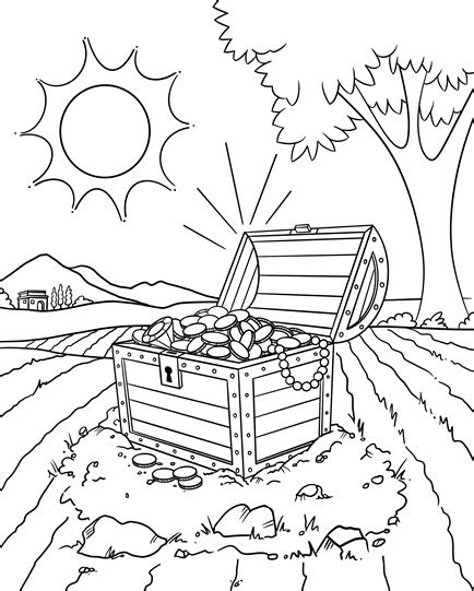 Bible Coloring Page Printable Free Finding the Treasure & book.