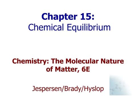 PPT Chapter 15 Chemical Equilibrium PowerPoint Presentation Free