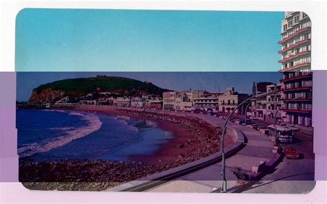 Mexico Mazatlan Olas Altas Beach Boulevard Vintage Postcard Stamp 1977 ...