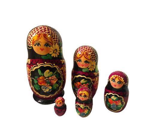 Vintage Russian Nesting Dolls Matryoshka Hand Painted Dolls Etsy