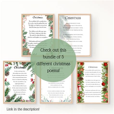 Christmas Poem Christmas Poem Card Christmas Prayer Christmas Wall Art ...