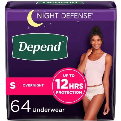 Depend Night Defense Women's Night Incontinence Underwear - S - 64ct ...