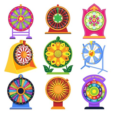 Premium Vector Fortune Wheel Spin Game Icons Roulette Lucky Fortunate