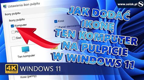 Jak Doda Ikon Ten Komputer Na Pulpicie W Systemie Windows Youtube