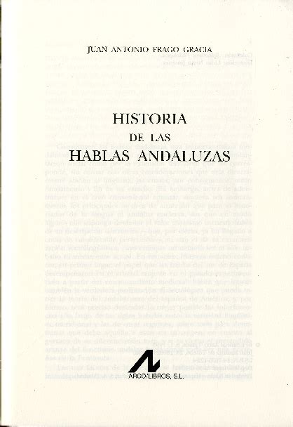 Pdf [1993] Historia De Las Hablas Andaluzas Prólogo Capítulos I Y Ii