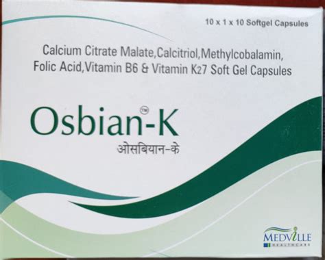 Calcium Citrate Malate 500 Mgcalcitriol 025 Mgmethycobalamin 750 Mcgfolic Acid 15 Mgvit B6