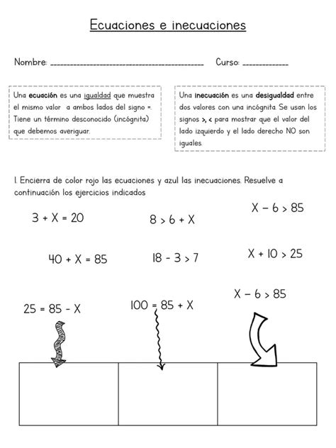 Guía de trabajo ecuaciones e inecuaciones profe social