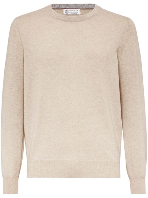 Brunello Cucinelli Schmaler Kaschmirpullover Nude FARFETCH DE