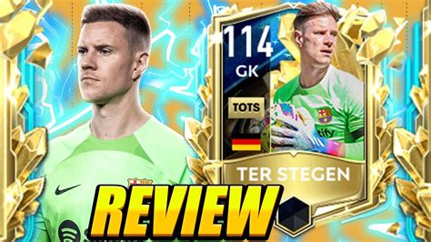 BEST GK IN FIFA MOBILE 22 114 UTOTS TER STEGEN PLAYER REVIEW