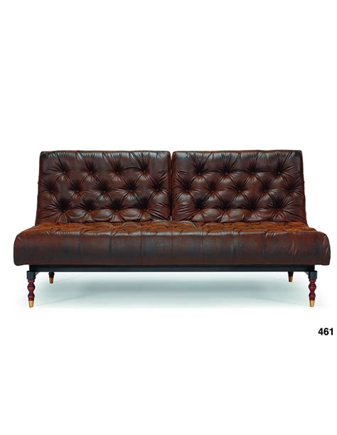 Canapé vintage en simili cuir marron Chesterfield chez Ksl living