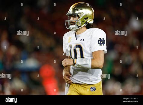 Notre Dame Fighting Irish Sam Hartman 10 Reacts During A College