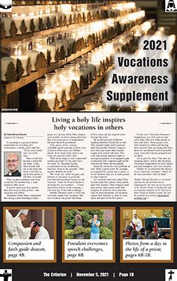 Vocations Awareness Supplement Highlights The Priesthood Diaconate And