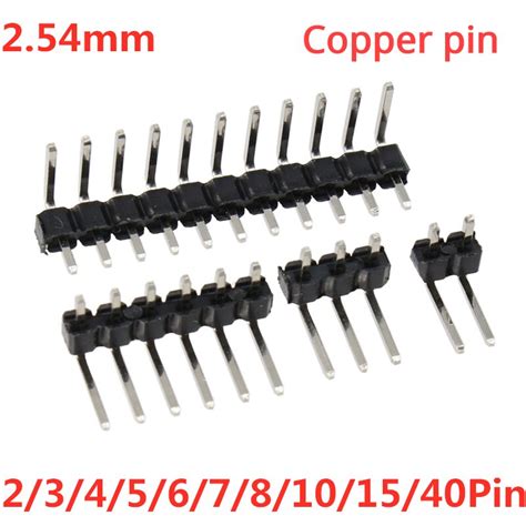 10PCS 2 54mm Single Row Right Angle PCB Board Copper Pin Header