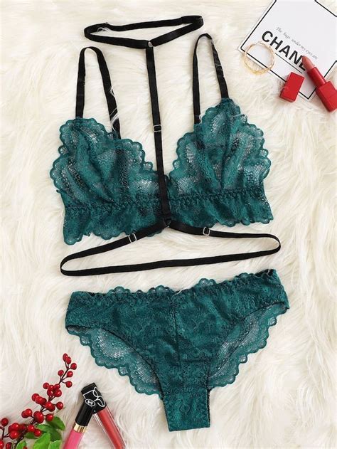 Tie Side Scalloped Trim Lace Lingerie Set Artofit