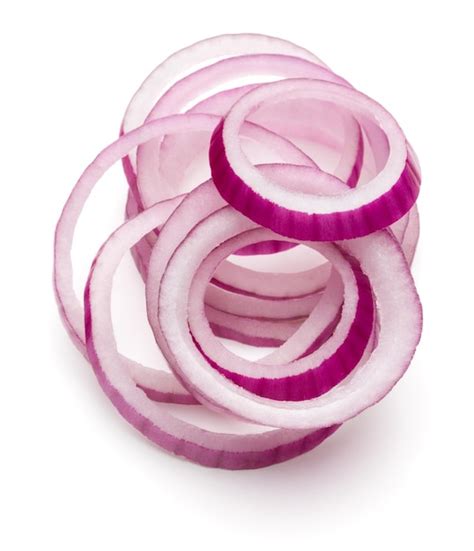 Premium Photo Sliced Red Onion Rings Isolated On White Background Cutout