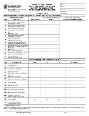 Fillable Online Nonresident Stamp Affixing Agency Monthly Report Of