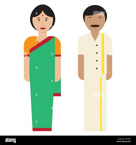 People Of Tamil Nadu South Indian People Vector Illustration Stock Vector Image And Art Alamy