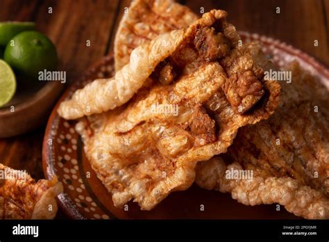 Chicharron Crispy Fried Pork Rind Are Pieces Of Aired And Fried Pork