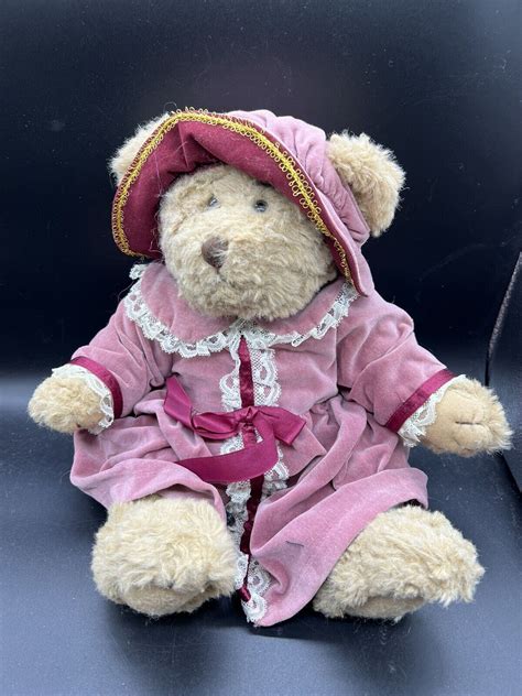 RUSS Plush 15 Bear Emily Fully Jointed Retired Velvet Dress Hat